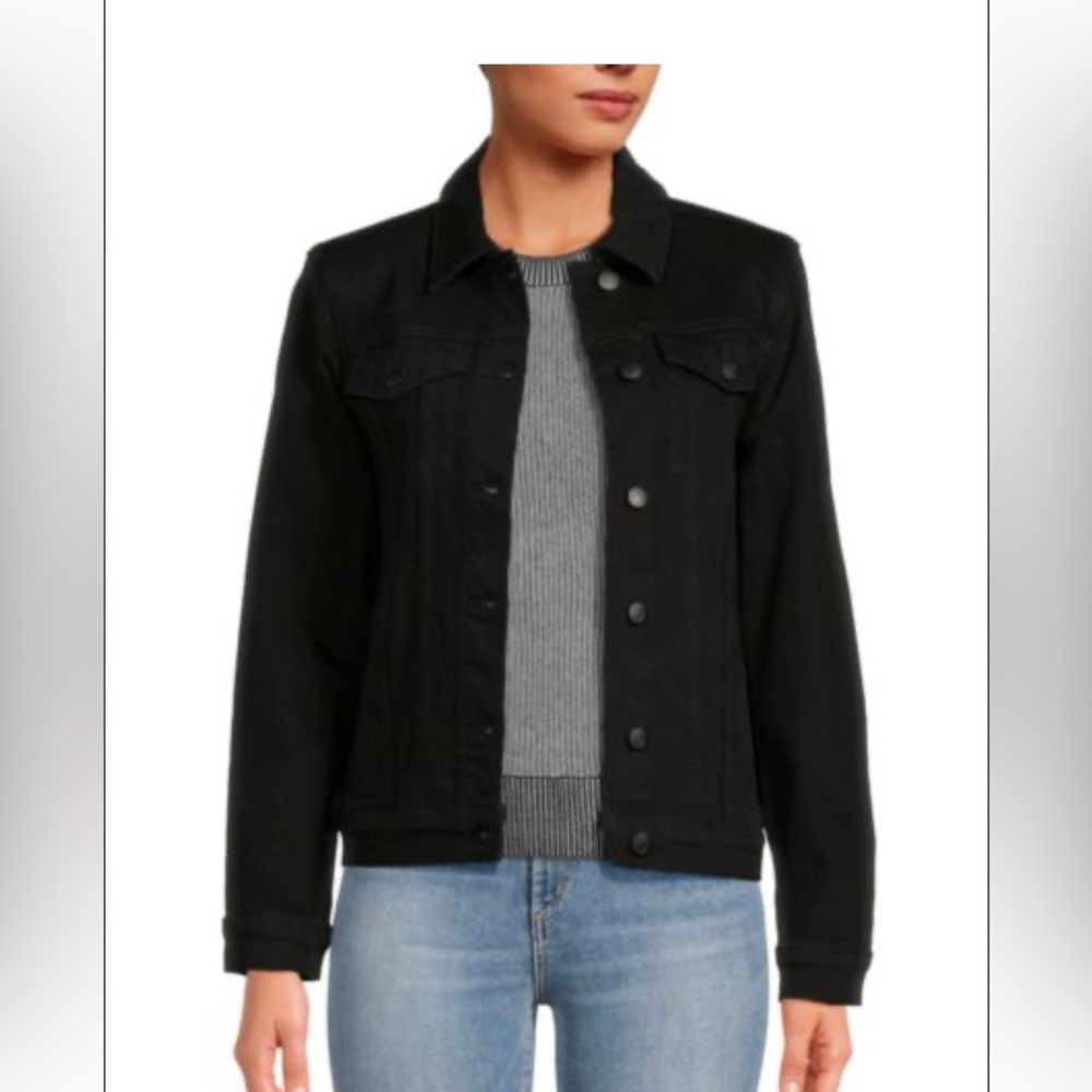 Washed black  Denim Jacket - Picture 9 of 10